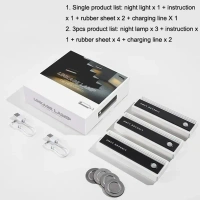 3Pcs Linkage LED Motion Sensor Night Wall Light, Wireless Human Body Induction Floor Lamp Stair Tread Light Smart Charging for Indoor Outdoor