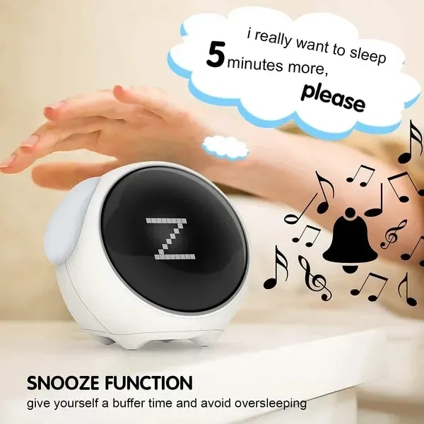 Alarm Clock, Digital Clock, Alarm Clock for Students with Adjustable Brightness, Snooze Function, Temperature & Touch to Wake, Diwali Gifts (Pink)