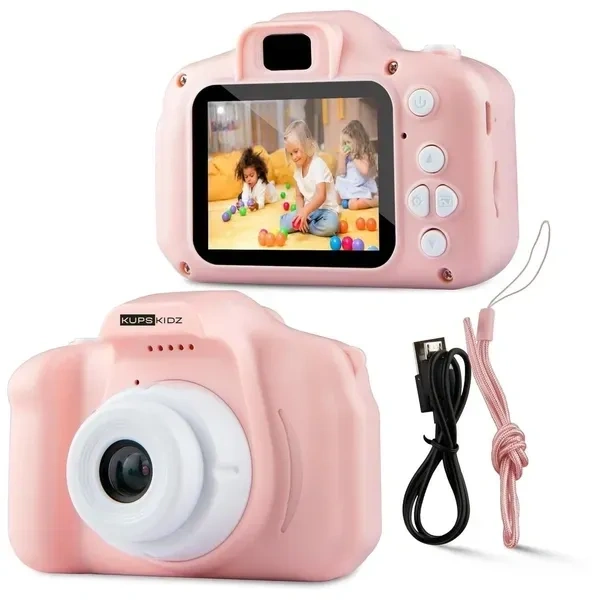 KUPSKIDZ Kids Camera Toy, Children Camera Toys for Kids Age 3-12, Christmas/Birthday Gifts for Kids, 1080P HD Video Kids Digital Camera, Gift for 3 4 5 6 7 8 9 10 11 12 Year Old Girl & Boys (Pink)
