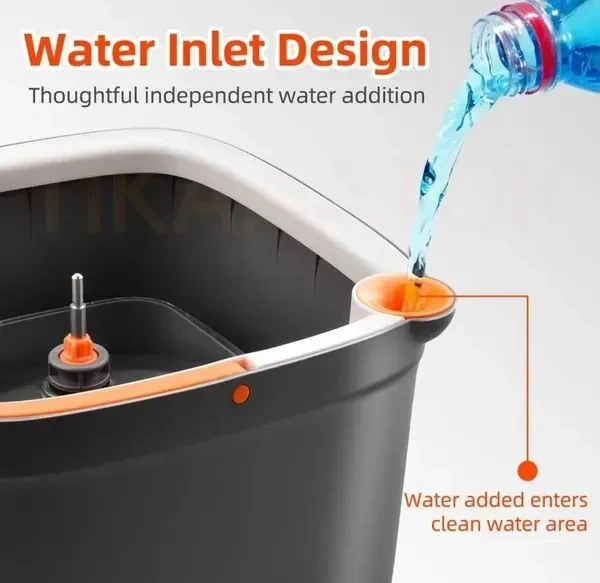 Spin Mop and Bucket Set with Self Separation Dirty and Clean Water System, Square Mop Bucket Self Wringing 360° Rotating Clean Floor Mop-Head for Hardwood Tile Marble Floors (Mop Set with 2pads)