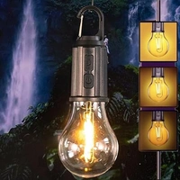  Multipurpose Portable Utility Bulb Camping Light Portable Outdoor Tent Light Bulbs - Clip Hook | Camping Tent Bulb 3 Modes | Battery Powered | Emergency Light Gear for Hiking (Pack of 1)