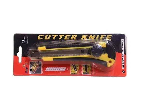 Eclet Heavy Duty 18 mm Cutter Knife Utility Knife Box Cutters, Utility Knife Retractable, Compact, Extended Use for Heavy Duty Office, Home, Craft Arts (Color as per Availability) E