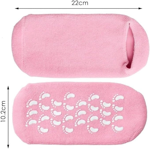 CULINA Silicone Socks for Women, Crack Heel Repair Socks, Spa Gel Socks for Women, Silicon Socks, Silicone Socks for Men, Foot Hydration Socks Vitamin E-Multicolour Pack 1