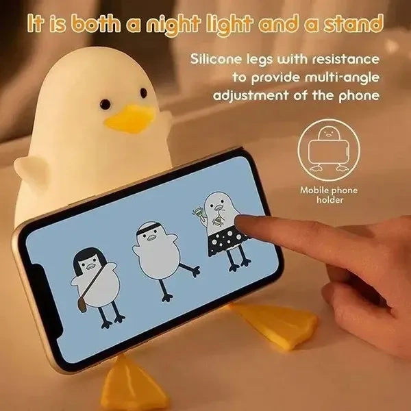 Silicone Duck Soft Touch LED Valentine Gifts for Girls Boys Women Nightlight Lamp Cute Soft Touch Baby Room Decor Gifts for Girls with 7 Multicolur Bedroom Light Room Decor