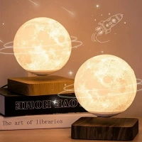 Citaaz Levitating Moon Lamp, 5.5 Inch Magnetic Levitation Moon Light, Floating and Spinning Moon Light Spinning in Air - Night Lamp for Office, Home, Room Decor,Natural