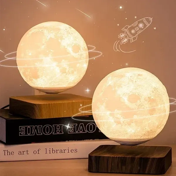 Citaaz Levitating Moon Lamp, 5.5 Inch Magnetic Levitation Moon Light, Floating and Spinning Moon Light Spinning in Air - Night Lamp for Office, Home, Room Decor,Natural