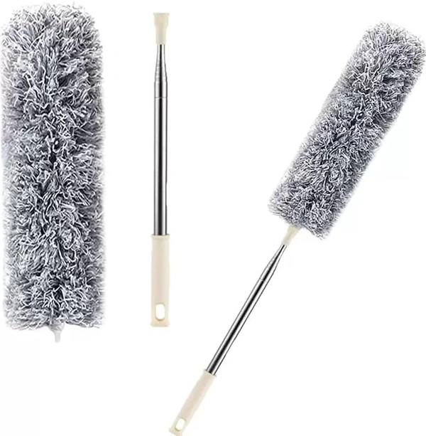 NAARI VILLA Spider Web, Cobweb, Ceiling Fan, Roof, Car Cleaner Telescopic Duster with 8 Feet Long Heavy Steel Rod (Grey), Useful Product for Home, Office, Restaurant and Banquet Halls