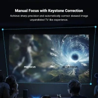 Lightbeam Smart Projector for Home 4K Support, Native 720p HD Resolution, 2500 Lumen, Rotabable Design, Speaker, Android 11 with Built-in Apps (Netflix, Prime, Youtube) WiFi, 100''Max Display