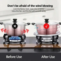 Silver Gas Saver Burner Stand(Pack Of 1) Gas Chula Burner Gas Saver Stand Jali Ring Fire & Windproof Energy Saving, Gas Chula Support Stand 4 Legs Supported For Indian Gas -Metal