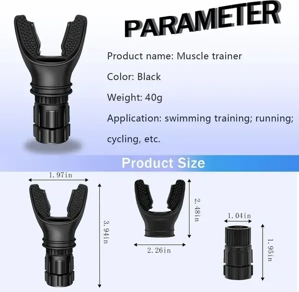 TCCO ENTERPRISE Portable Muscle Trainer, Breathing Trainer with Resistance Adjustable, Lung Trainer with Excellent Quality Silicone, Improve Breathing Capacity and Endurance,Lightweight,Easy to Clean