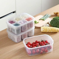 FROWWY 6-in-1 Fridge Storage Boxes | Multipurpose Freezer Storage Containers for Kitchen | Vegetable Storage, Draining Crisper, and Refrigerator Food Box