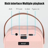 Karaoke Speaker with Mini Portable Blue-Tooth Wireless Microphone and Dynamic Lights Birthday Gift – Model K12 Excellent Toy for Kids 2 3 4 5 6 Year