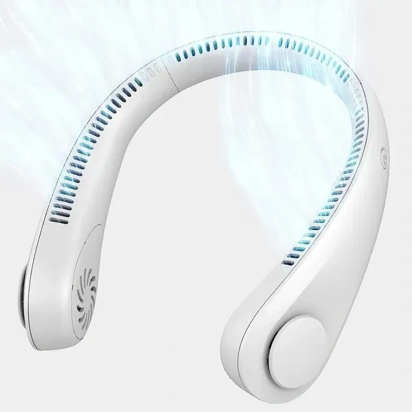 Portable Neck Fan, Bladeless Cooling Fan, 8H Working Time, Headphone Design Personal Fan, Adjustable Neck Fan with 3 Speeds, for Travel Desk Bedroom