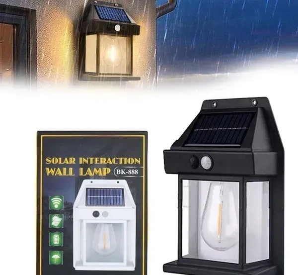 GIGAWATTS Solar Wall Lights Outdoor Motion Sensor Auto Chargeable Exterior LED Sconce Front Porch Security Lamps waterproof for Patio Garden (Pack of 1, Warm Yellow)