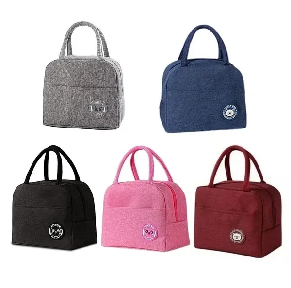 Insulated Lunch Bag for Women Men, Reusable Lunch Tote Lunch Box Organizer Cooler Bag with Front Pocket for Work Travel Picnic