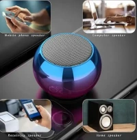 RS Trading Mini Speaker Boost 4 Colorful Wireless Bluetooth Speaker Mini Electroplating Round Steel Speaker (Random from 4 Colour)
