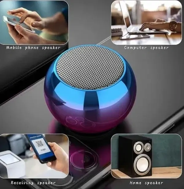 RS Trading Mini Speaker Boost 4 Colorful Wireless Bluetooth Speaker Mini Electroplating Round Steel Speaker (Random from 4 Colour)