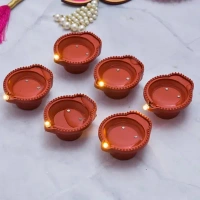 INGFONE Water Sensor Diya for Home Decoration - Electric Flameless & Smokeless LED Diya Lights, Candle for Home Decor, Diwali Festivals Decoration,Christmas,New Year, Festive (Pack of -12)