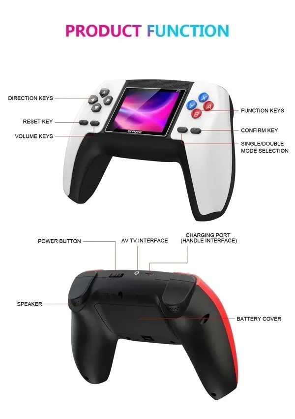 P5 Game Box Retro Handheld Game Console Built in 520 Game Handheld Game Consoles with Remote Support 2 Player