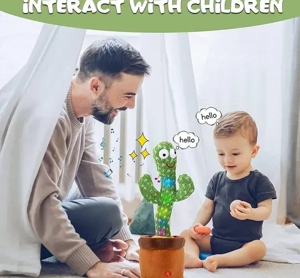 Wembley Toys Talking Cactus for Kids Dancing Cactus Toys Can Sing Wriggle & Singing Recording Repeat What You Say Funny Education Toys Playing Home Decor Items for Kids,Green