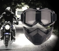 SPITEN Motorcycle Goggle mask Anti Scratch UV Protective Face Mask, Bike Riding Goggles Mask with Detachable Face Mask, Adjustable Elastic Strap Goggles Mask for Helmet - Rainbow Visor