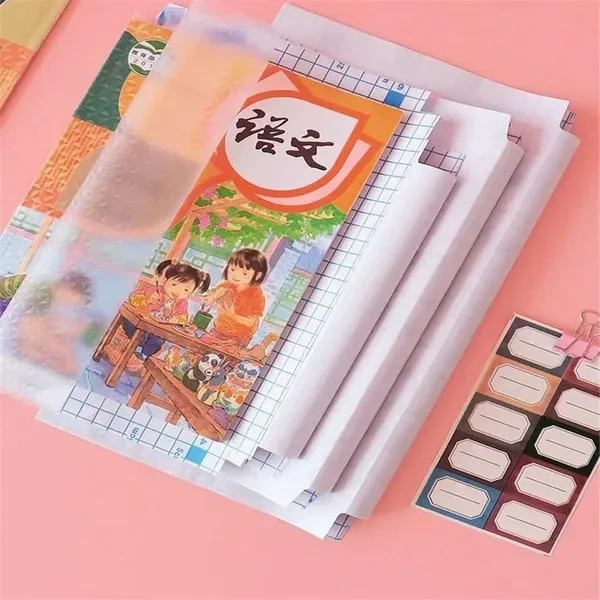 SWOPPLY 30Pcs Transparent Book Protective Films Waterproof Self-adhesive Book Covers Book Film Text Book Cover Protect Craft,Waterproof, School Cut Self-Adhesive A4 Book Cover Paper Book Covering Film