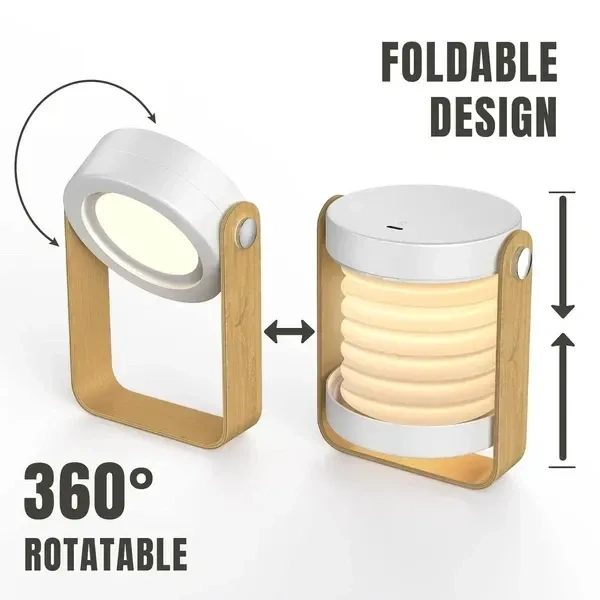 Table Lamp for Bedroom, 3 Way Dimmable Touch Lamp Night Light Table Lamp Folding USB Light Camping Lantern, Desk Lamps for Home Office Reading Light