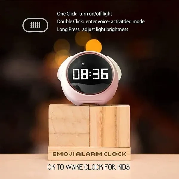Alarm Clock, Digital Clock, Alarm Clock for Students with Adjustable Brightness, Snooze Function, Temperature & Touch to Wake, Diwali Gifts (Pink)