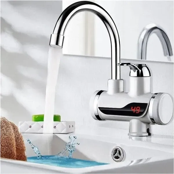 Instant Electric Water Heaters Faucet Tap Hot Tap Home-Kitchen Water Heating Instantaneous Water Heater Tank less for Tap,LED Electric Head Water Heater (3000W) (MULTI)