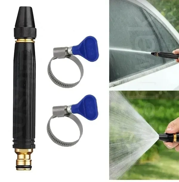Rushwak Water Spray Gun For Car Wash Bike Washing Gun For 1/2" Hose Pipe High Pressure Water Gun Nozzle Adjustable Car Washer Gun Brass Jet Water Spray Nozzle For Garden&Window,10X2 Cm