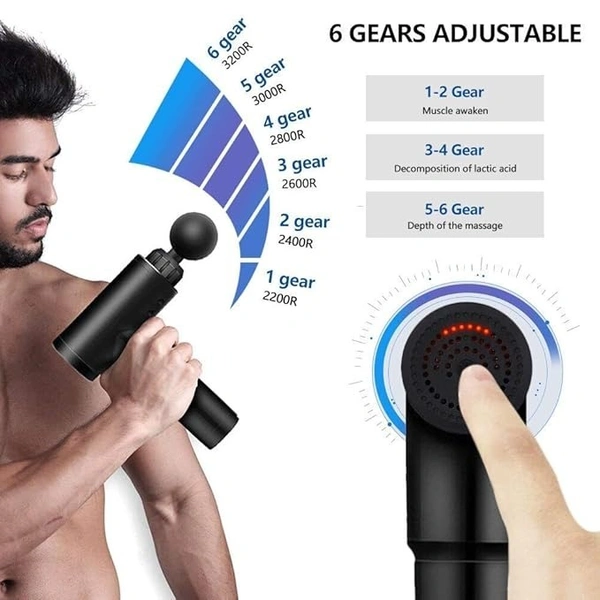 D-Dayons Fascial Massage Gun (KH-320) 6 Leval Variable frequency Vibration,Muscle Massage after exercise Relaxation and Pain Relief Wireless Gun Massager.
