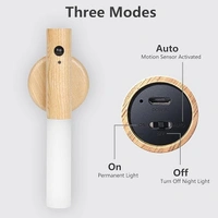 Wooden Wall Light, Indoor Night Light with Motion Sensor, Magnetic Rechargeable Wireless Battery Wall Lights for Bedroom, Hallway, Stairway, Children Room and More