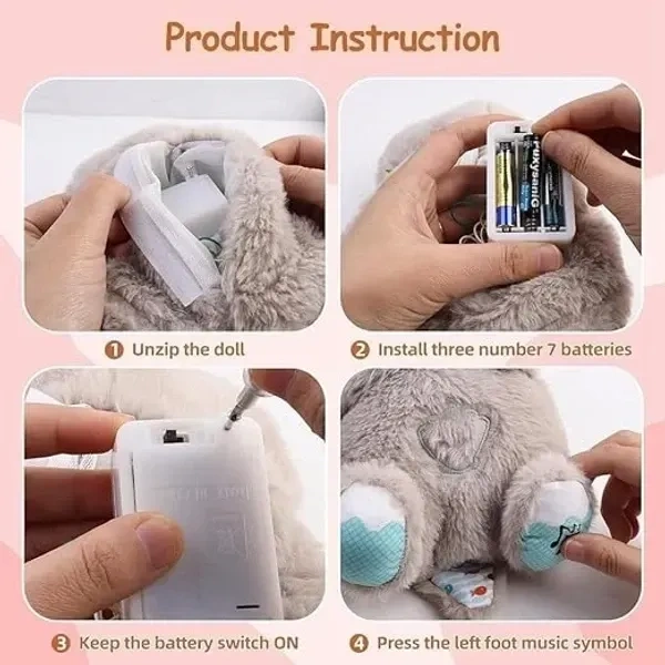 KRISHTI Breathing Teddy Bear Plush Sound Machine Baby Gift with Music, Lights & Breathing Motion Infant Toys for Newborns Soft Breathing Stitch Teddy, Soothing Portable Otter for Childrens(Otter-Toy)