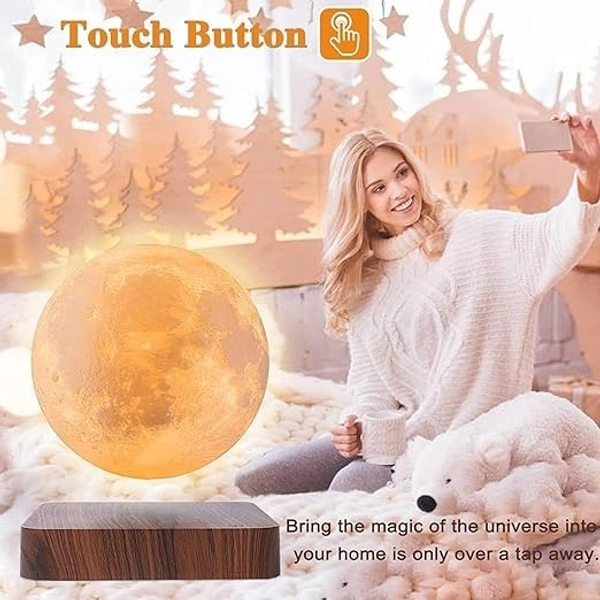 Citaaz Levitating Moon Lamp, 5.5 Inch Magnetic Levitation Moon Light, Floating and Spinning Moon Light Spinning in Air - Night Lamp for Office, Home, Room Decor,Natural