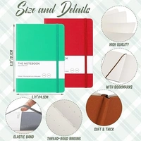 A5 Diary Inch Journal Smooth PU Leather Grid Notebook with Thick Paper