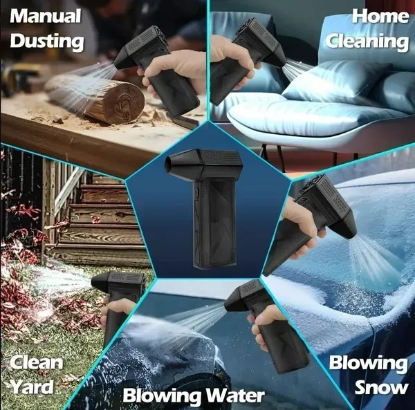 XOYO Super Powerful Turbo air Blower | Handheld 3rd Generation Brushless Motor 130000 RPM | 3 Speed | 3000mAh Rechargable | Multi Usage for Car | Home | Workshop | Electrical Works