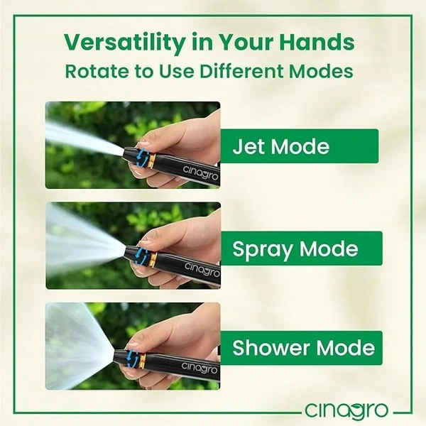 Cinagro Water Spray Gun for Gardening, Car Wash, Bike Washing, Gun for 1/2" Hose Pipe, High Pressure Water Gun Nozzle, Adjustable Car Washer Gun, Brass Jet, Water Spray Nozzle for Garden