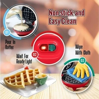 Mini Waffle Maker Machine 3 In 1 Waffle Iron Home Appliances Kitchen Easy To Clean, 4 Inch, Perfect For Breakfast,Dessert, Sandwich, Pan Cakes, Other Snacks - 350 Watts (Multicolored)