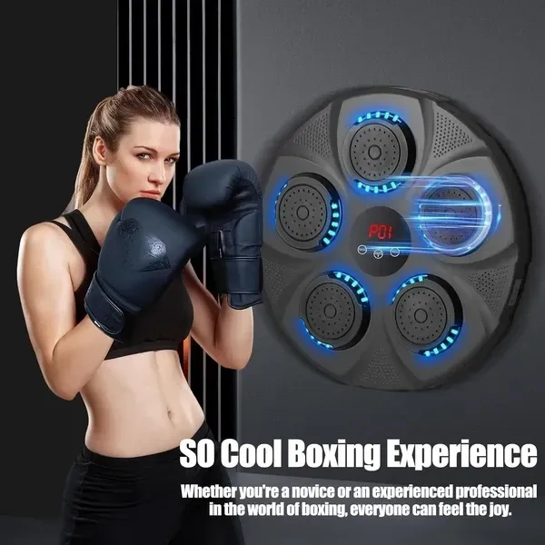 Electronic Music Boxing Machine, Boxing Training Punching Equipment, Wall Mounted Boxing Machine, Smart Boxing Target for Home Workout with Bluetooth 6 Lights for Adults/Home