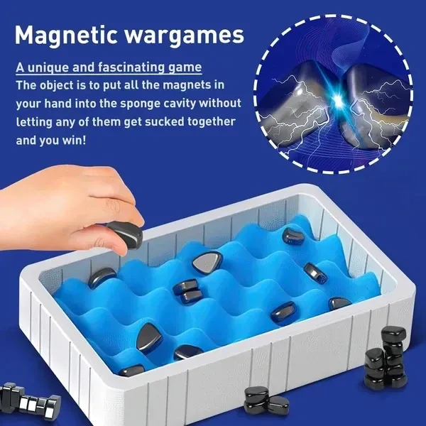 EVVIX Magnetic Chess Game, Multiplayer Magnet Board Game with Stones, Strategy Table Top Magnet Game,Portable Magnetic Battle Chess with Storage Bag, Fun Chess Board Family Games