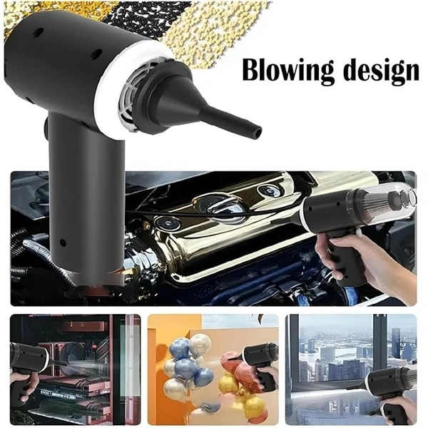 SHAYONAM 3IN1 Portable Car Vacuum Cleaner with Blower | USB Rechargeable Wireless Handheld Car Vacuum Cleaner Traveling,Portable,Rechargeable (Vacuum with Blower)/*-