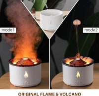 ZUMIE Ultrasonic Volcano Flame Humidifier Original Flame Diffuser Volcano Lamp Aroma Diffuser For Essential Oils Diffusers, Small Fireplace Humidifier Fire Oil Diffuse For Home Large Room Kids Bedroom