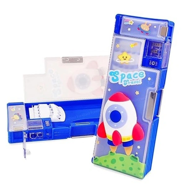Geometry Box with Magnetic Lock Pencil Holder Pencil Case