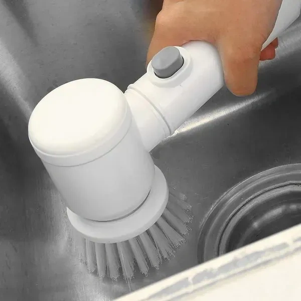 ZUPTIX Multi-Functional Electric Cleaning Brush 5 in 1 Magic Power Scrubber Household Cleaning Tools Spin Scrubber with Buffer Polisher, for Bathroom, Shower, Tub, Kitchen Floor