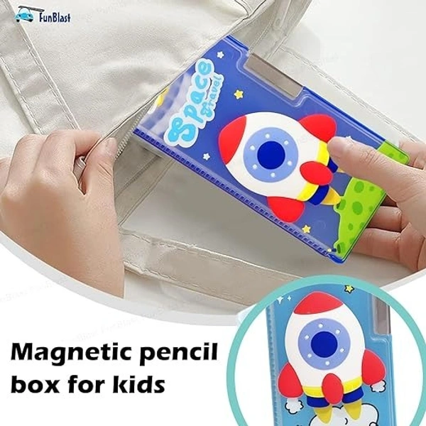 Geometry Box with Magnetic Lock Pencil Holder Pencil Case