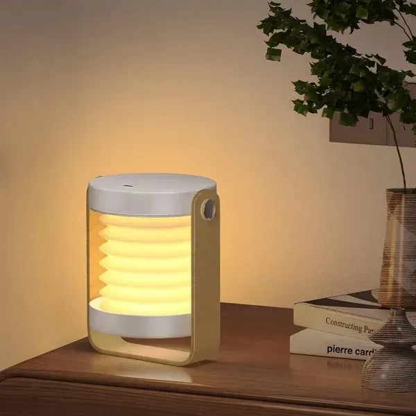 Table Lamp for Bedroom, 3 Way Dimmable Touch Lamp Night Light Table Lamp Folding USB Light Camping Lantern, Desk Lamps for Home Office Reading Light