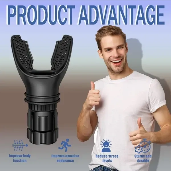 JICOOT Portable breathing exercise device for lungs, Breathing trainer with Resistance Adjustable, Lung Trainer with excellent quality silicone,Easy to Clean and Use, Improve Breathing Capacity and Endurance
