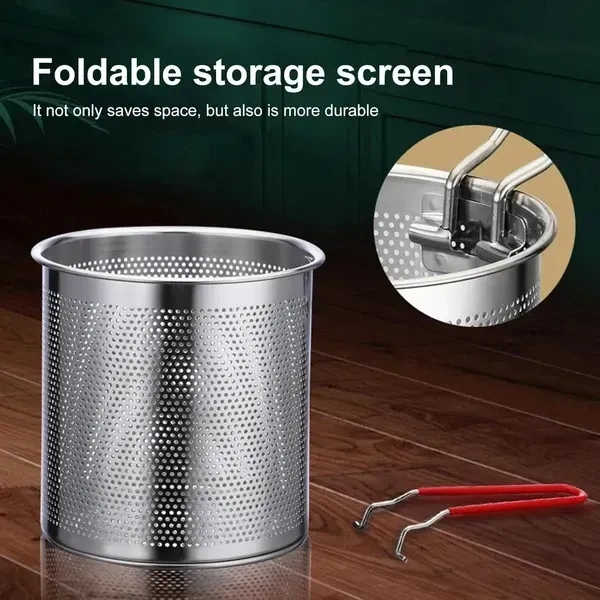 DAYANIDHI Small Deep Frying Pot with Strainer Basket | 1200ml Stainless Steel Pan with Handle | Ideal for Frying French Fries/Chicken Wings/Shrimp/Fish/Boiling Butter/Sauce/Gravies/Pasta(1Piece)