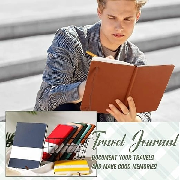 A5 Diary Inch Journal Smooth PU Leather Grid Notebook with Thick Paper