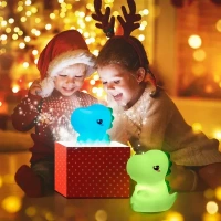 One Fire Dinosaur Night Light for Kids, 16 Color Changing Kids Night Light, Silicone Dinosaur Room Decor for Boys Night Light, Portable Battery Baby Night Light Dinosaur Lamp, Cute Lamp Dinosaur Gifts
